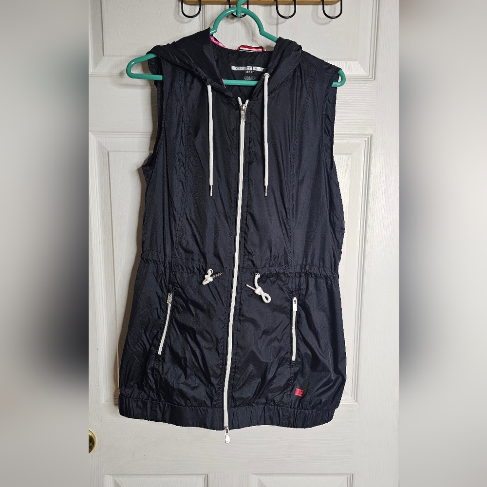TOMMY HILFIGER SLEEVELESS RAINJACKET Hooded Athletic Vest Size M